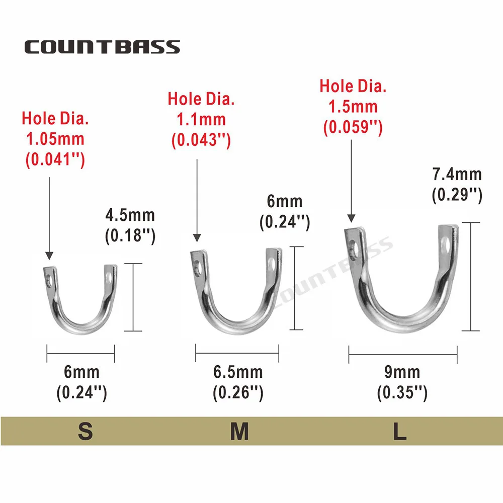 Countbass 100 Uds. Horquillas de fácil giro de acero inoxidable DIY spinnerbatis spinner Señuelos de pesca accesorios horquilla aparejos artesanales - imagen 3