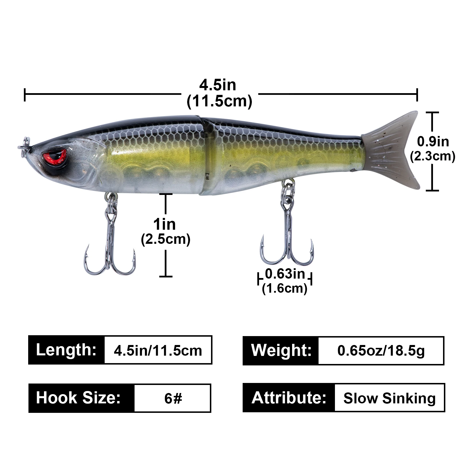 Goture 115mm 18,5g señuelo de pesca duro 2 segmentos señuelo Artificial multiarticulado Swimbait realista Crankbait hundimiento Wobblers - imagen 2