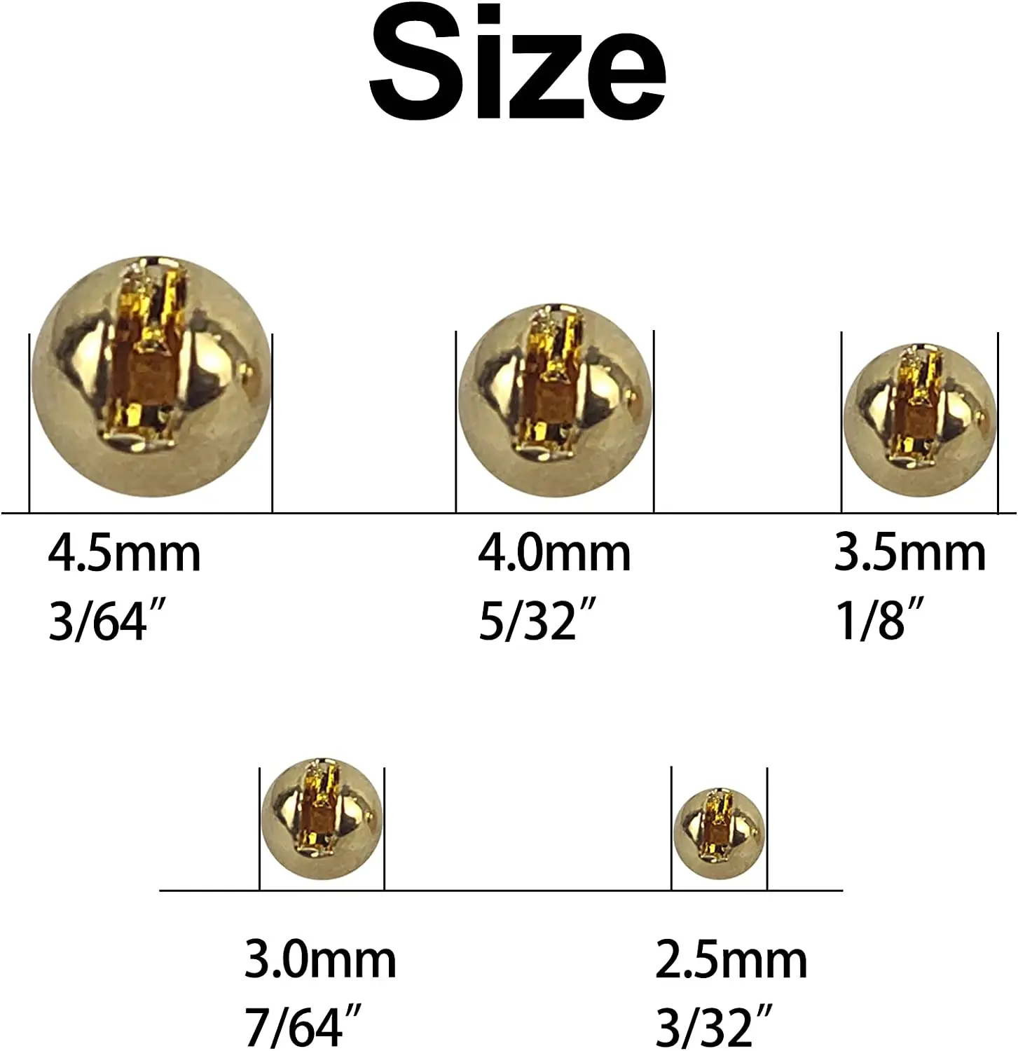 Eupheng 25 piezas de cuentas de tungsteno ranuradas, bola de cuentas para atado de moscas para carpa de trucha ninfa, 2,5mm/3,0mm/3,5mm/4,0mm, materiales de pesca con mosca - imagen 4