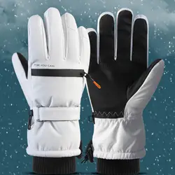 1 par de guantes de esquí al aire libre para hombres y mujeres, guantes térmicos con forro polar y pantalla táctil a prueba de viento, guantes cálidos para ciclismo en clima frío para invierno