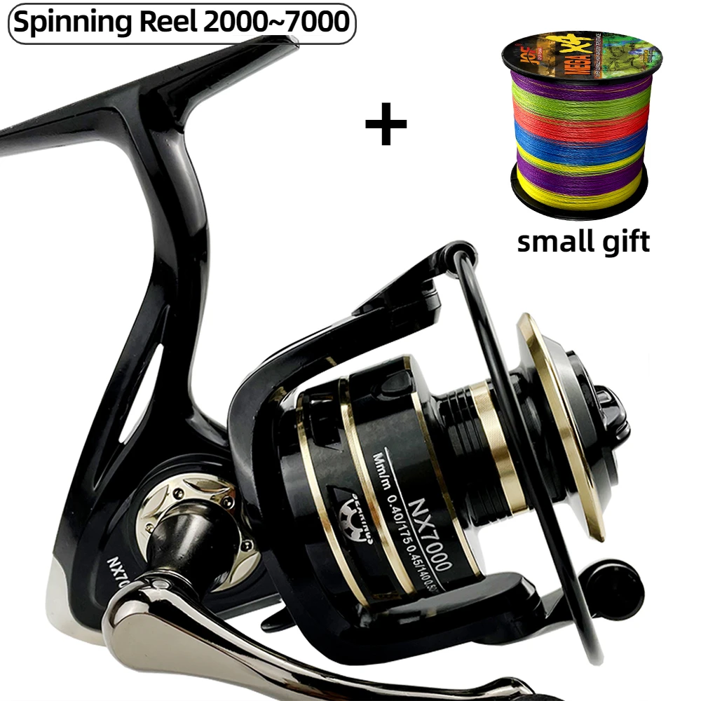 Carp Fishing Reel 5.2:1 /4.7:1 Metal Spool Max Drag 12KG Left/Right Interchangeable Fishing Tools 2000-7000 Series Pesca