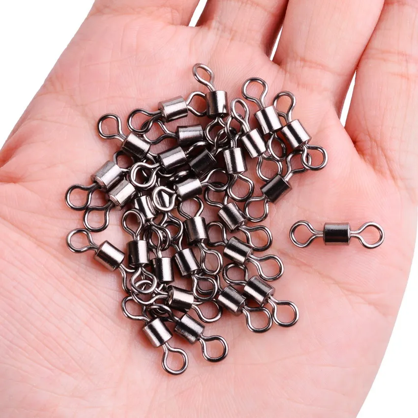 Conector de señuelos de anillo sólido giratorio, accesorios de aparejos de pesca de 11 tamaños, 50 unids/lote/caja - imagen 5