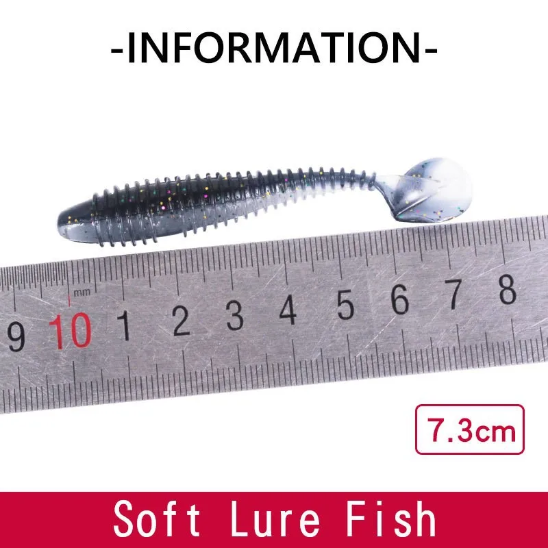 Limpieza y procesamiento de modelos de cebo blando de pesca populares con cola en T de alta calidad de 55 mm y múltiples cantidades de pesca blandas b - imagen 5