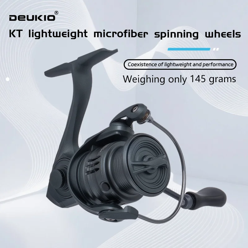 Carrete de pesca DEUKIO de Metal ligero, 145g, 5 + 1BB, relación de engranaje 5,2: 1, mango CNC, Mini carrete giratorio para agua dulce y salada - imagen 3