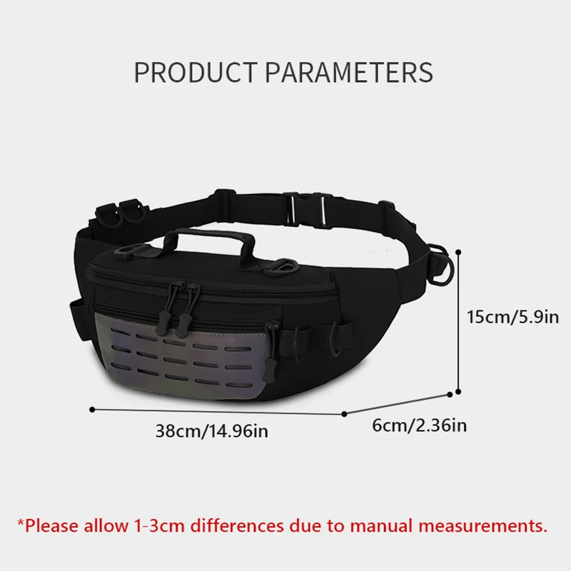 Bolsa de nailon con señuelo para pesca, bolso de pecho para deportes al aire libre, mochila táctica de camuflaje con cremallera para viaje, ciclismo, viaje diario - imagen 5