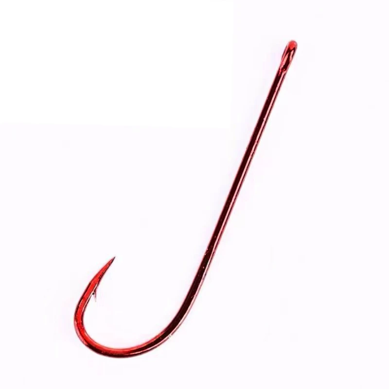Paquete de 10 anzuelos de púas Mustad originales, anzuelo de pesca de mar 90234, anzuelos de cebo vivo de gusano de sangre rojo largo, anzuelos de Anguila conger de boca torcida - imagen 4
