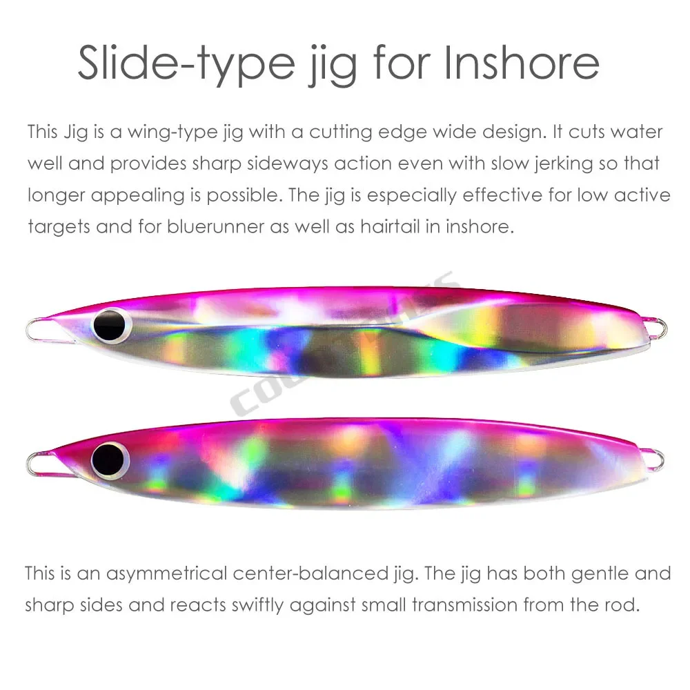 COUNTBASS-SEÑUELOS DE pesca Jigging de 60g, 80g, 100g, 120g, Jigs deslizantes de agua salada, señuelo de pargo de Metal - imagen 4