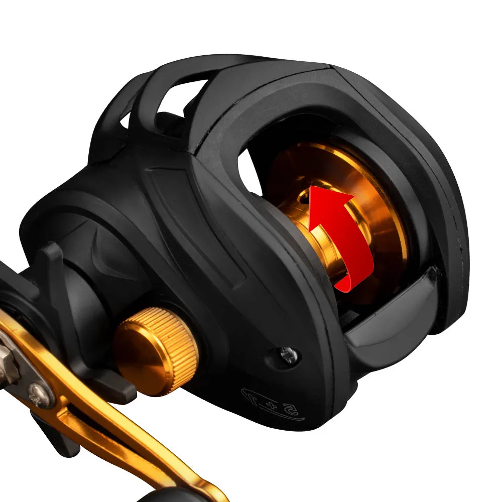 Carrete de pesca Baitcasting 7,2: 1, carrete de Metal, arrastre máximo 8KG, peso ligero con arrastre Clicker, pesca de carpa de alta velocidad - imagen 4