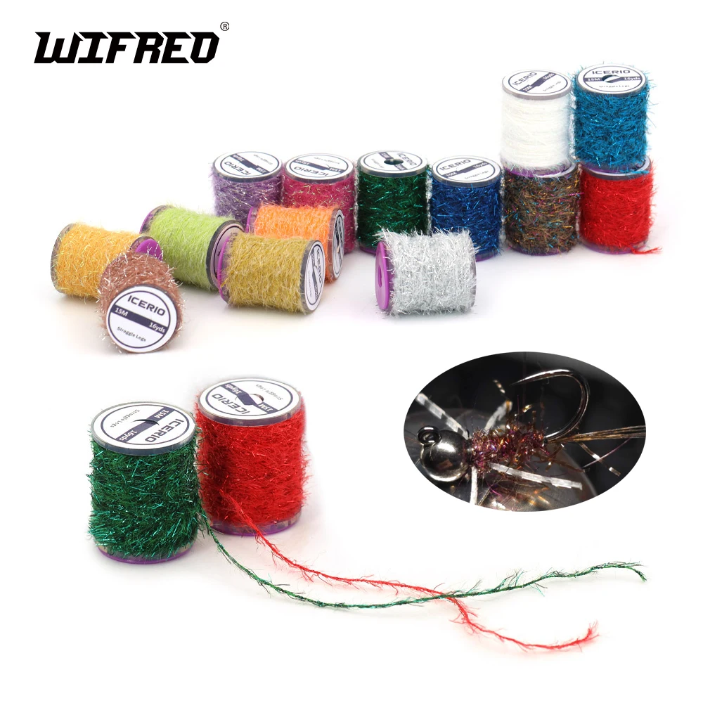 Wifreo, 15 metros/carrete, piernas de lucha, pesca hablada, atado, Material Flash de fibra para Scud Jig Ninfa, Bugger lanoso, señuelo, corpijos - imagen 2