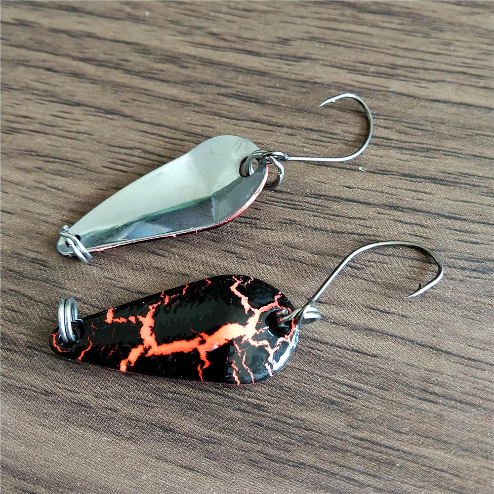 Swolfy 20 piezas 3 uds 3g Peche Leurre Pesca SPOON cuchara colorida cebo corriente de cobre señuelo de Pesca de Metal para trucha Chub perca salmón - imagen 5