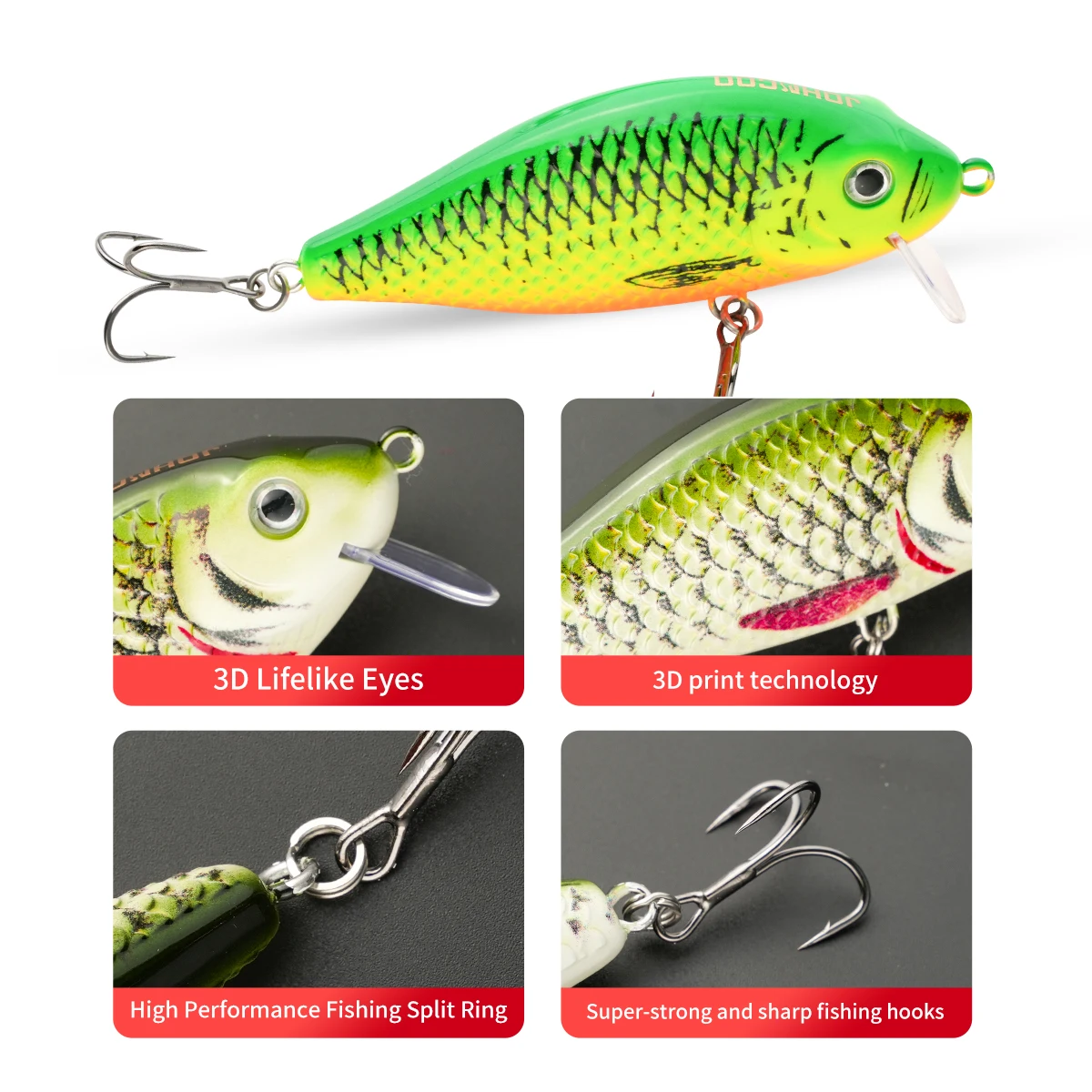 Johncoo pececillo flotante 9cm 22g pesca de fundición flotante SwimBait señuelos de lubina dura aparejos de pesca cebo de pesca - imagen 4