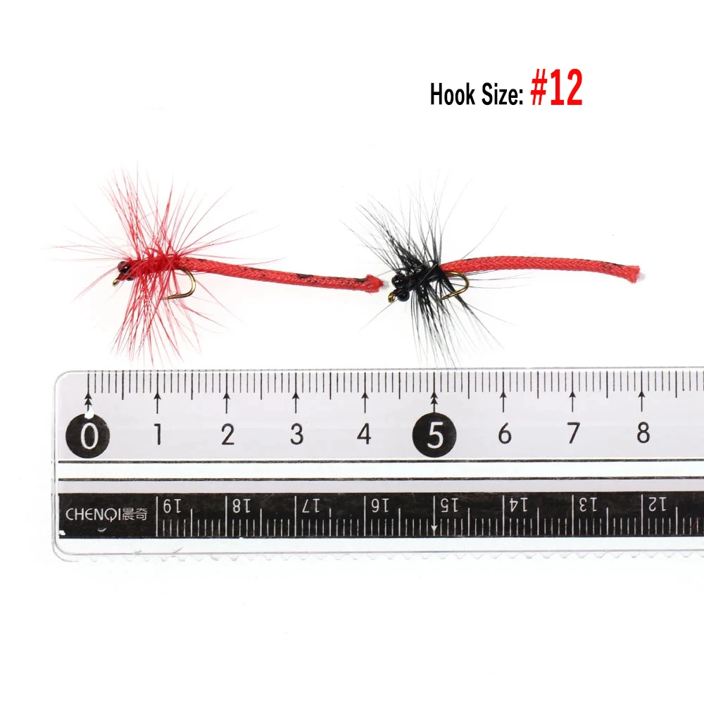Wifreo-señuelo de pesca para trucha, Mosca de dragón rojo y negro, 6 piezas, #12 - imagen 2