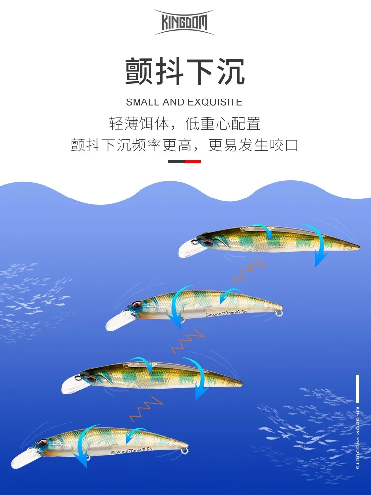 Kingdom Lure Bait 3525 Microfly Series 6,5g Microobjeto sumergido Mino cebo biomimético sacudiendo cebo falso perca - imagen 4