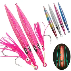 Señuelos metálicos de jigging con anzuelo asistente y calamar