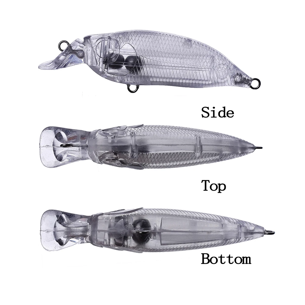 Chan'sHuang-Cebo en blanco sin pintar, 10 piezas, 70mm, 7,5g, bolas magnéticas, pececillo tambaleante, manivela poco profunda, señuelo de pesca Artificial hecho a mano - imagen 4