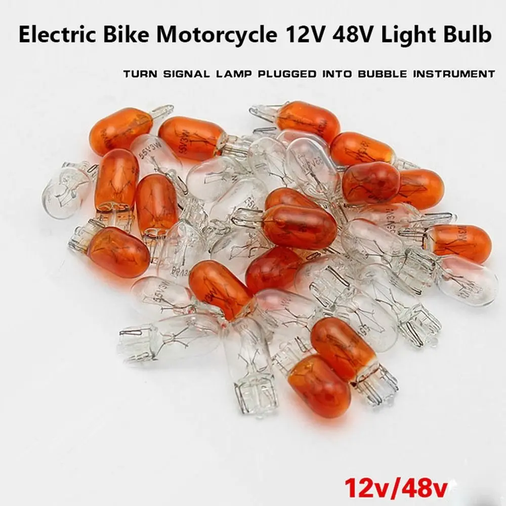10 Uds. De accesorios para bicicleta eléctrica de 12v y 48v, bombilla de cristal blanco/rojo para motocicleta, Bombilla para instrumento de dirección, piezas para bicicleta eléctrica - imagen 2
