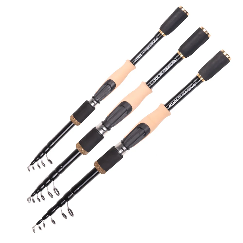 Señuelo de pesca, caña de fundición giratoria, alimentador de fibra de carbono para Baitcasting, 1,6 M, 1,8 M, 2,1 M, 2,4 M, mango de madera de corcho duradero, aparejos de viaje - imagen 5