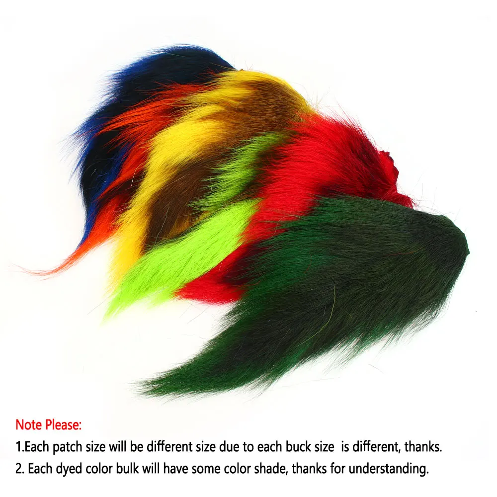 1 unidad de Material de atado de moscas teñido Bucktails, piel de pelo de ciervo entera para plantillas de pesca, señuelos, Streamer seco y húmedo, moscas de agua salada - imagen 3