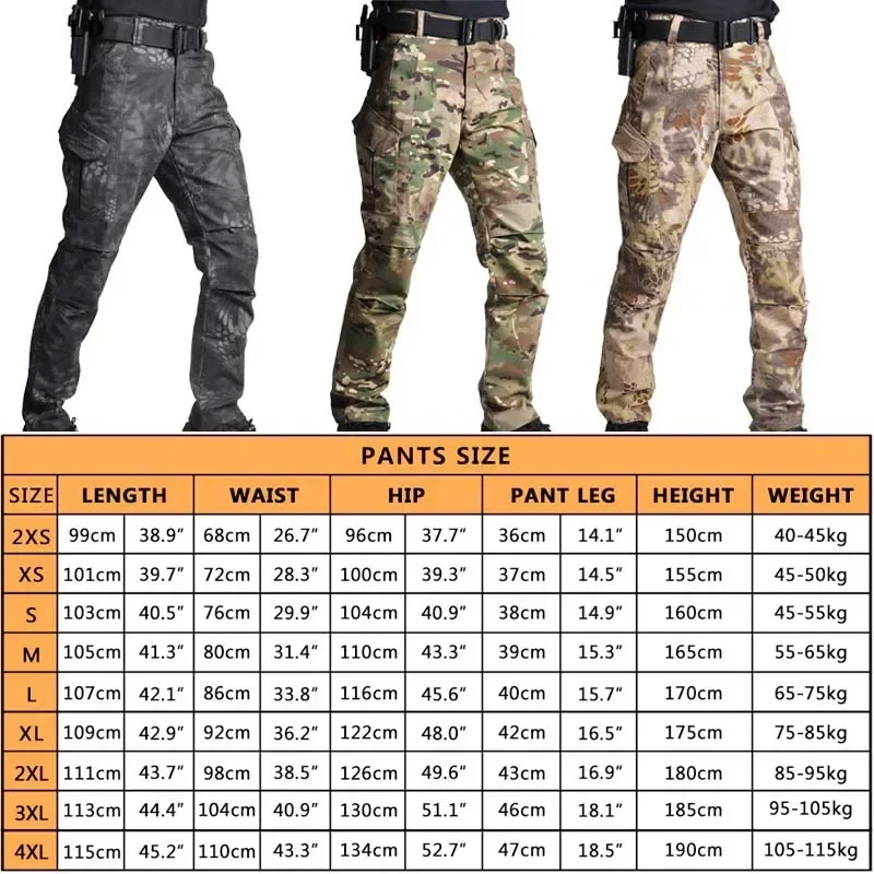 Pantalones tácticos para hombre, pantalones de combate Airsoft, pantalones de camuflaje para acampar y Paintball, ropa resistente al desgaste para caza, Softair, senderismo y escalada - imagen 2