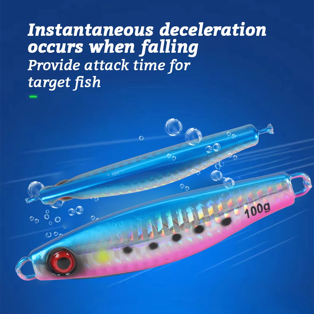 TOLU-señuelo de plantilla de Metal de hundimiento rápido, ojos 3D, 30g40g60g80g100g, señuelo de pesca de fundición a tierra de agua salada, plantilla de Metal Vertical, nuevo - imagen 3