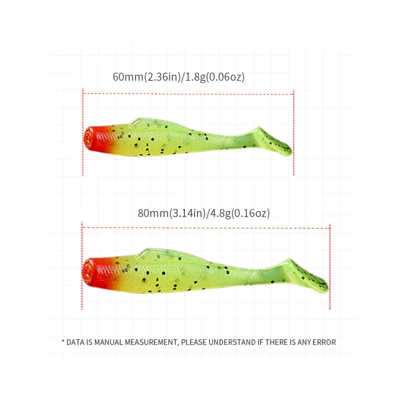 Señuelo de pesca flotante SENSEYE, 6 uds., 1,8g, 4,8g, TPR, plataforma de tiro de caída, aparejo Carolina, cola en T, cebos de gusano, lubina - imagen 3