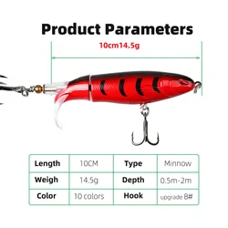 LHFSH Popper Propeller señuelo superficie lubina