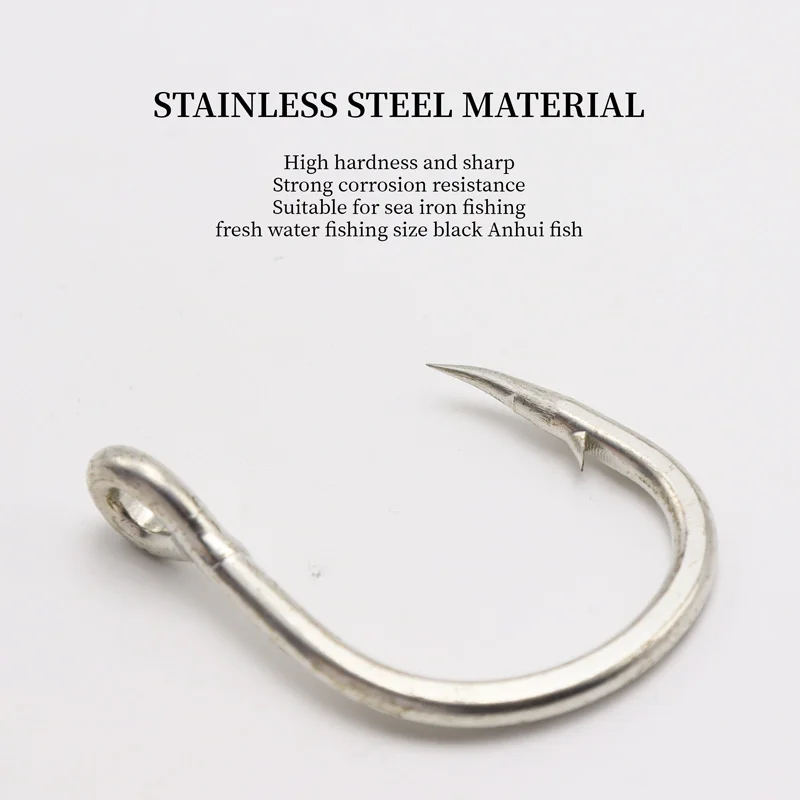 ZYZ-anzuelo de pesca de mar de acero inoxidable, 9 tamaños, resistente a la corrosión, aparejos de anzuelo con púas de gran tamaño, anzuelo de pesca para barco oceánico - imagen 4