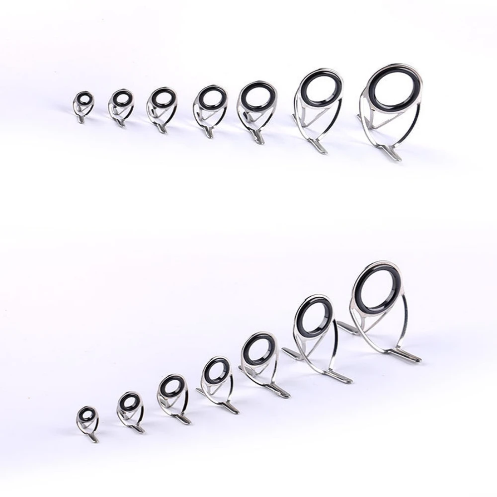 Guías de ojo de bucle de alambre de acero inoxidable, accesorios de pesca de 8 tamaños, anillos circulares, puntas de guías de caña de pescar - imagen 3