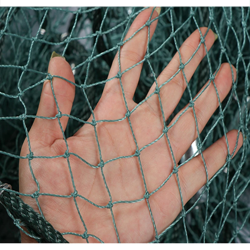 Lawaia-red de pesca multifilamento con flotadores para agua salada, red trenzada verde oscuro con plomos de acero grandes, aparejos de pesca - imagen 2