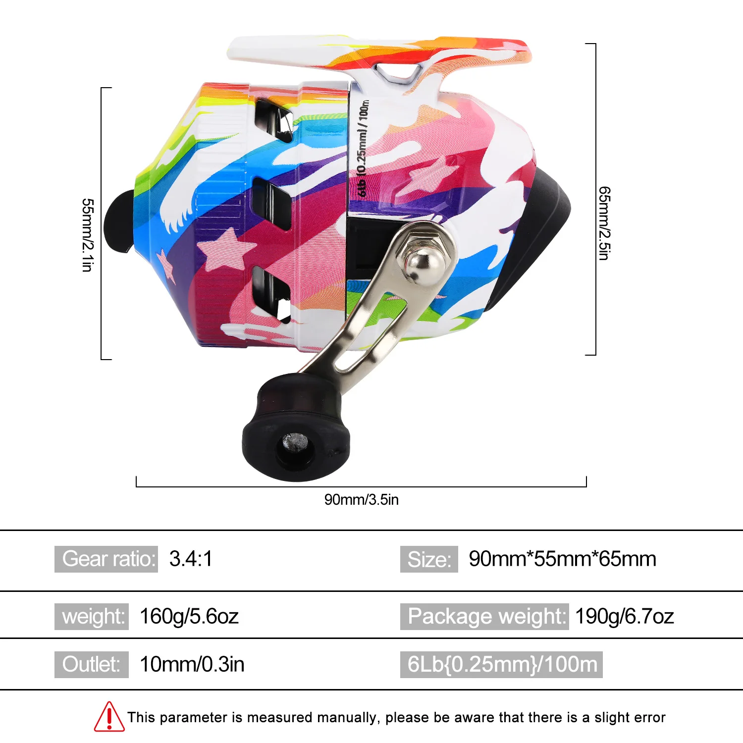 Sougayilang Baitcasting 3,4:1 Multicolor Anticorrosión Forma Bala - imagen 3
