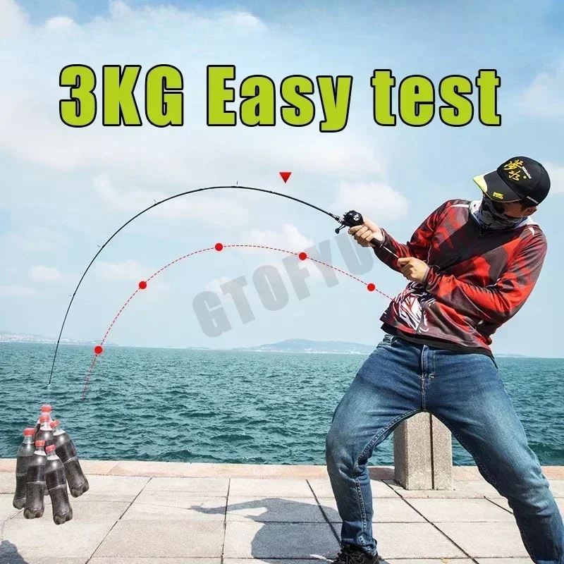 Caña de pescar para viajero, señuelo giratorio de fundición, 5-30g, caña de pescar en roca, 1,65/1,8 m, caña de pescar Baitcasting de alta calidad - imagen 4