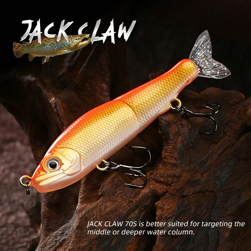 BLUX JACK CLAW 70S Joint Swimbait 70mm 4,6g hundimiento Minnow Wobbler señuelo de pesca cebo duro Artificial para Lucio trucha - imagen 4