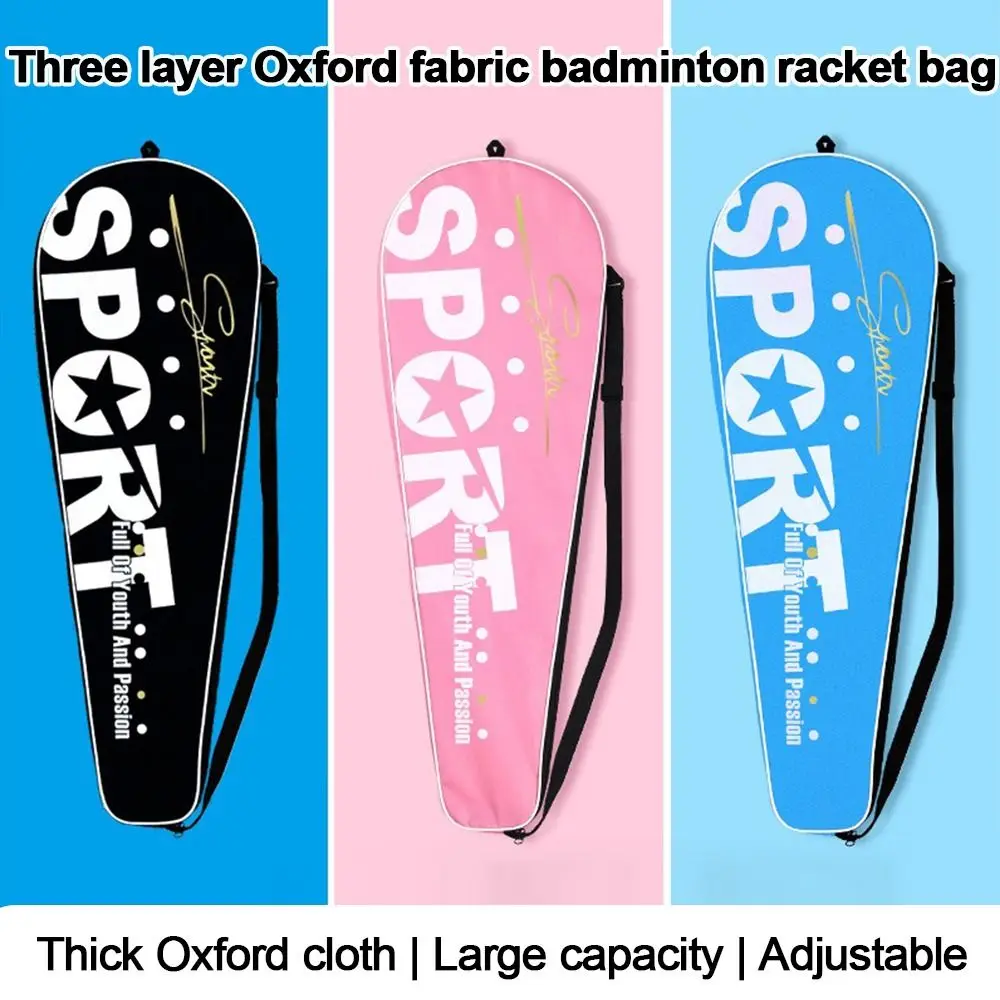 Bolsa impermeable para raqueta de bádminton, cubierta protectora portátil Oxford para raqueta, bolsa de transporte gruesa para raqueta de bádminton - imagen 3