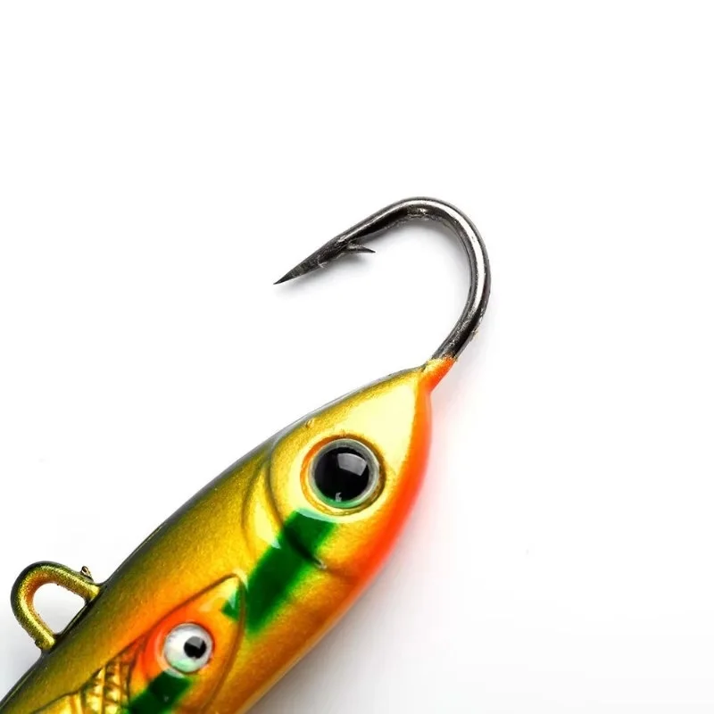 FTK 10g 20g equilibrio de señuelo de pesca de invierno ojos 3D plantilla de Metal hielo duro cebo Artificial hundimiento Minnow Swimbait Wobblers Pike - imagen 5