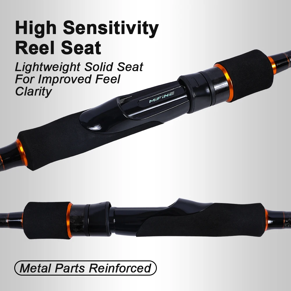 Caña giratoria MIFINE HLONTER SPIN, señuelo de carbono, peso 8-40g, puntas huecas de potencia MH, cañas de pescar de lubina para agua salada y dulce - imagen 4