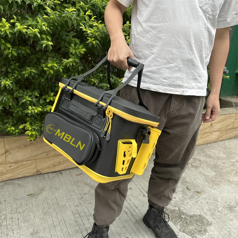 Marca MBLN, caja de aparejos de pesca EVA portátil para almacenamiento de cañas, estuche de almacenamiento de aparejos de pesca resistente al agua y duradero, caja de almacenamiento de peces vivos - imagen 5