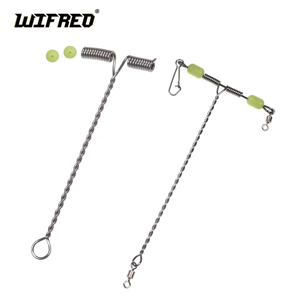 WIFREO 100 Uds aparejos de equilibrio de pesca en el océano forma de T aparejos de pesca brazos de alambre con cuentas rama equilibrio accesorios de aparejos de pesca 5-15CM