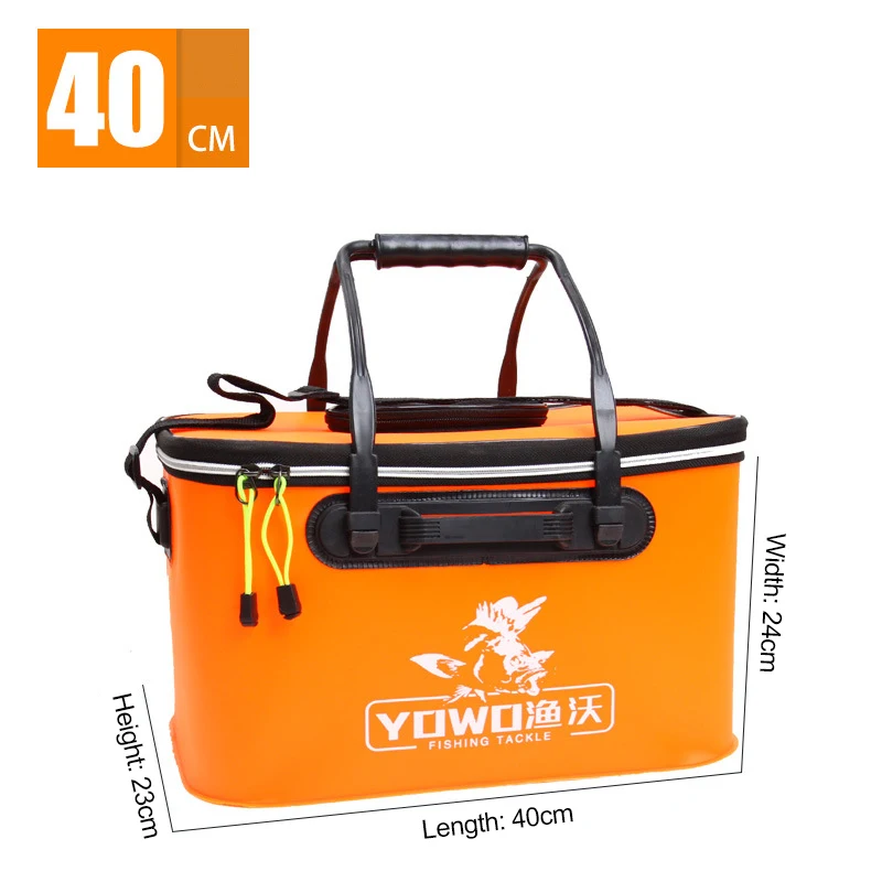 Goture-Caja portátil para peces vivos, Cubo de pesca plegable para exteriores, bolsa de almacenamiento de aparejos de pesca, 40cm, 50cm - imagen 4