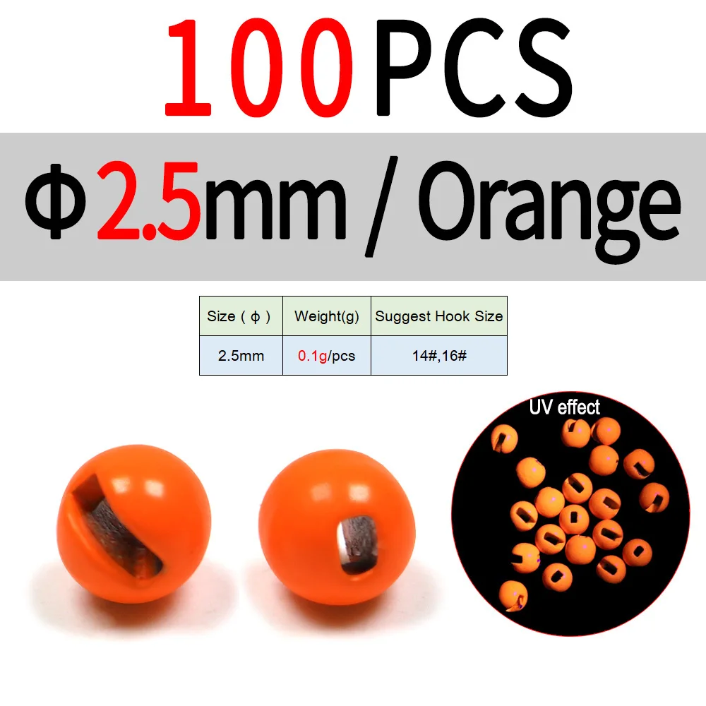 2.5mm 100pc Orange