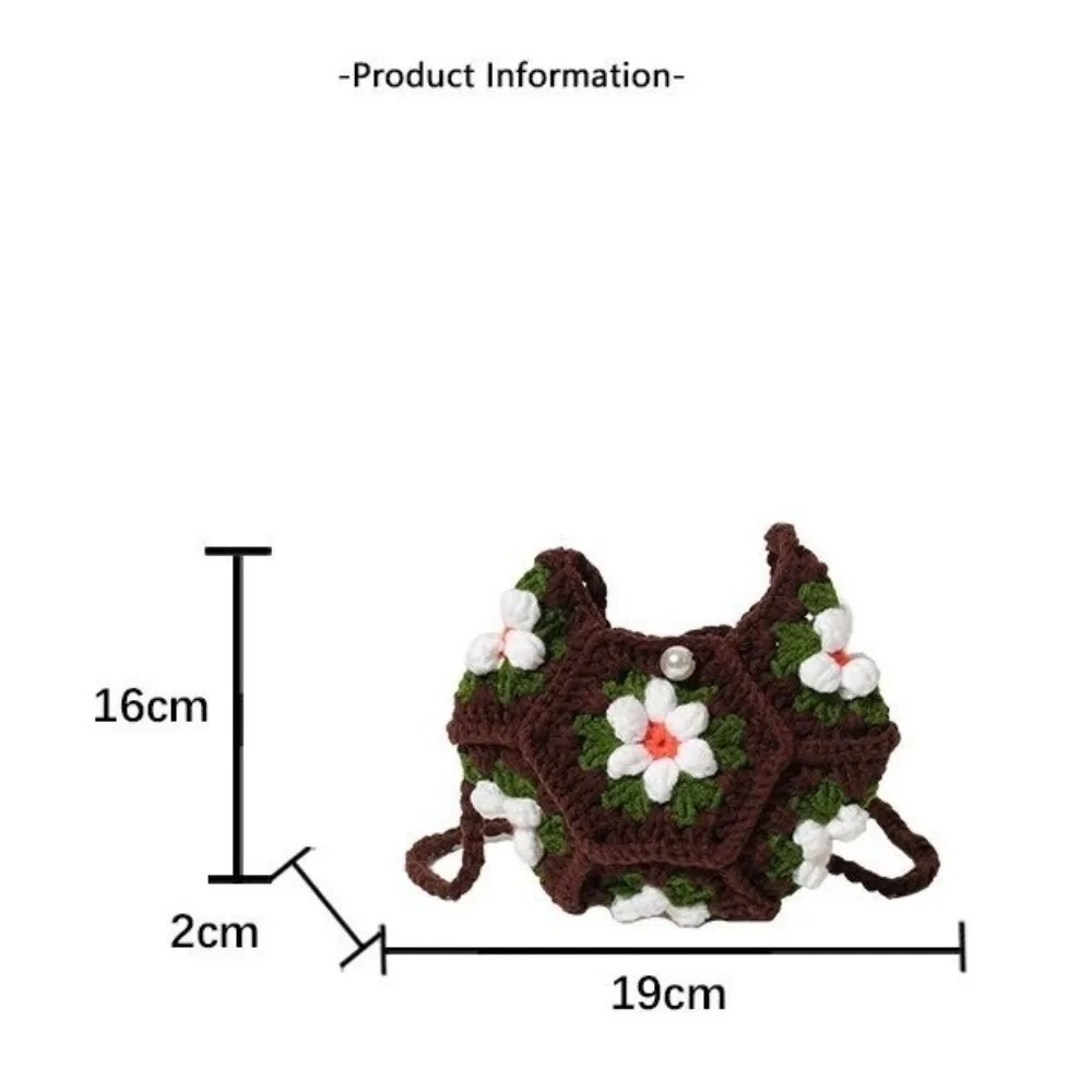 Bolso Bandolera Ganchillo Patrón Floral – Hecho a Mano Pequeño Monedero