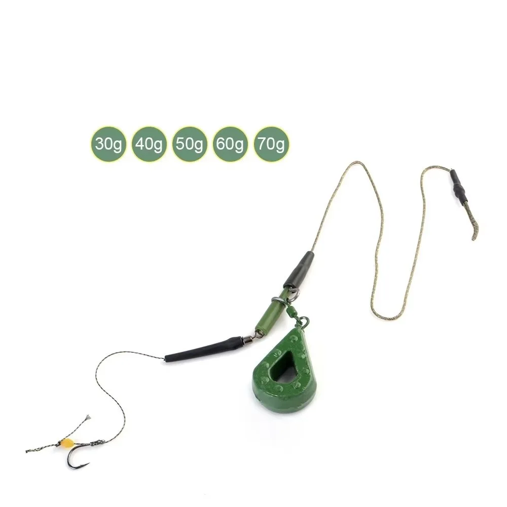 NGB 30g-70g cebo de Metal jaula alimentador grupo de pesca plomo aparejos de pelo pesca de carpa con anzuelos de línea para aparejos - imagen 3