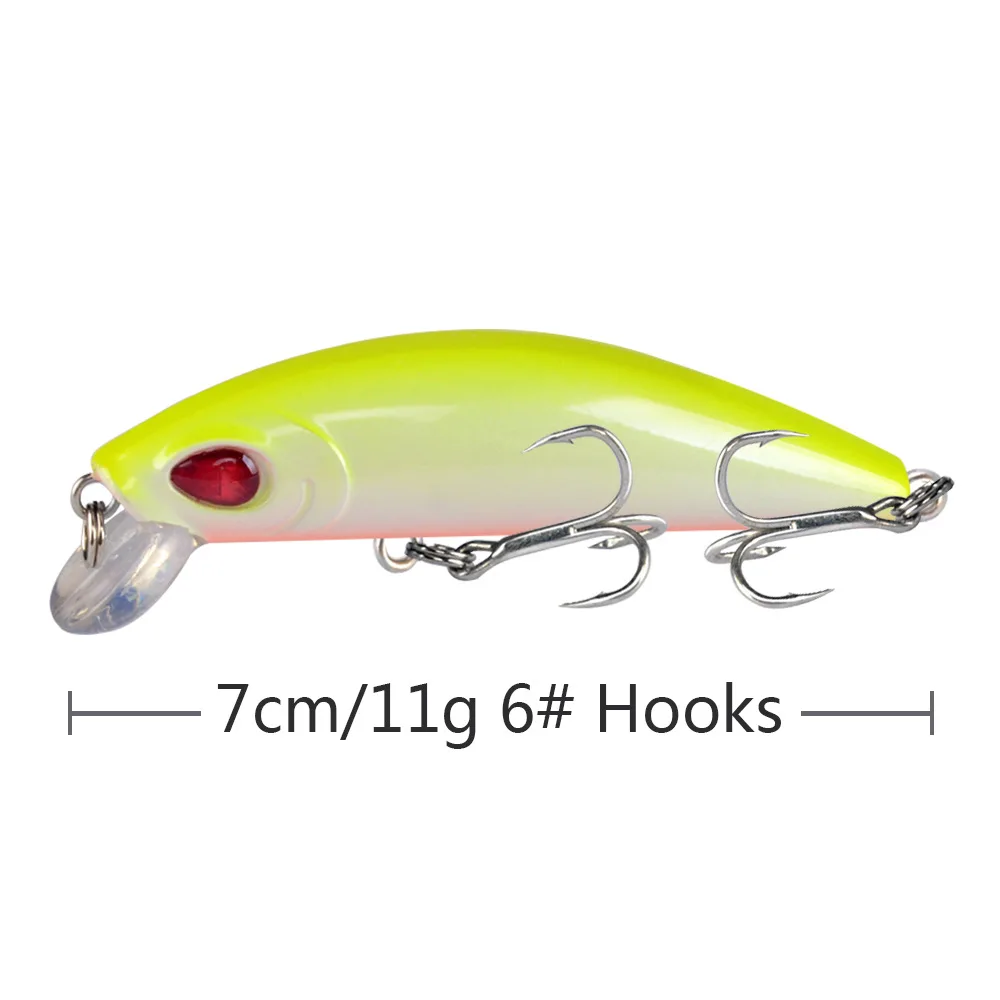 Señuelos de Pesca de 1 piezas, 11g, 7cm, que se hunden Señuelos de Pesca de lubina, cebo duro Artificial, Crankbait, aparejos de Pesca de carpa - imagen 5