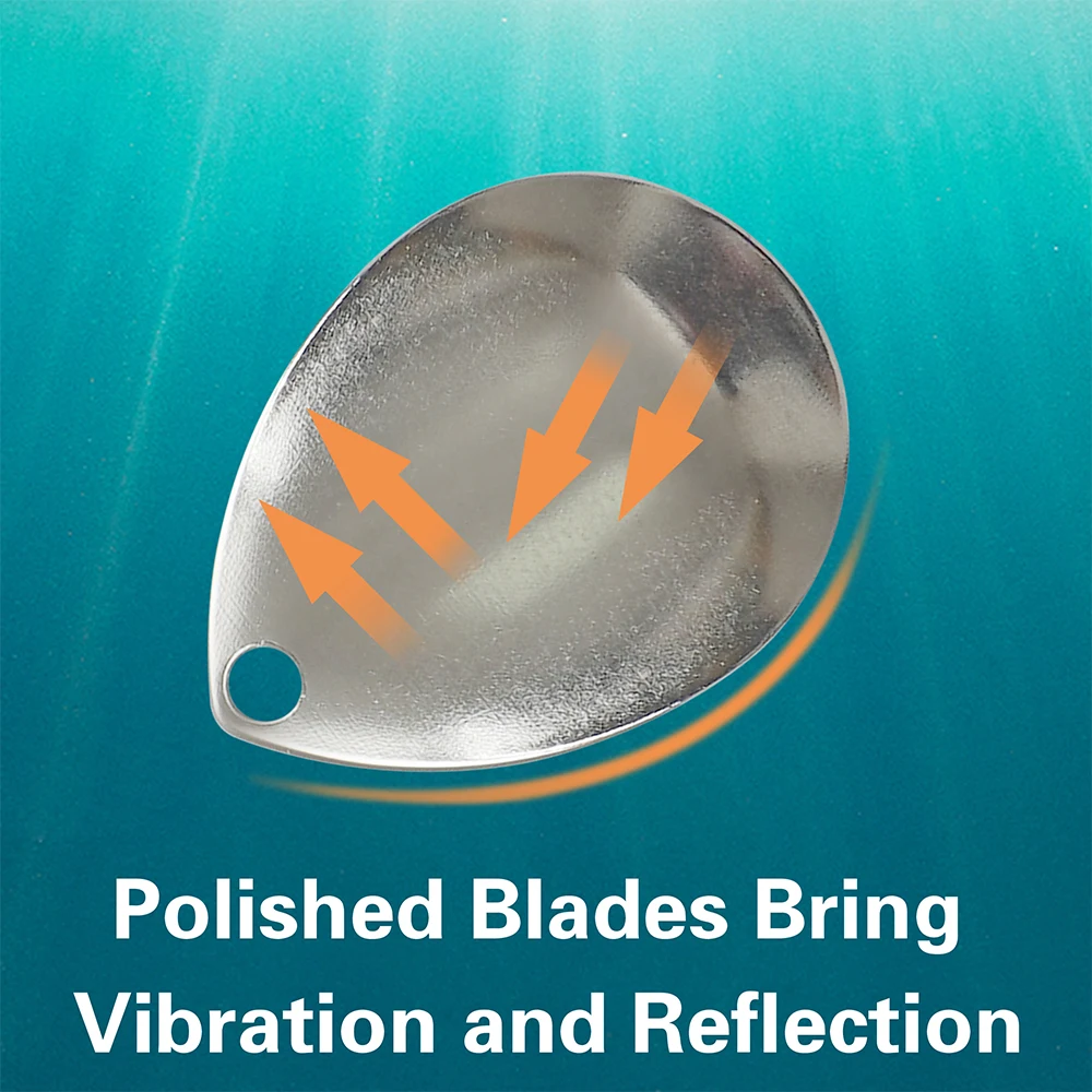 Kit de cuchillas giratorias de pesca, accesorios para la fabricación de señuelos, Spinnerbait en línea, aparejo Walleye para trucha y salmón, Colorado, 50 piezas - imagen 5