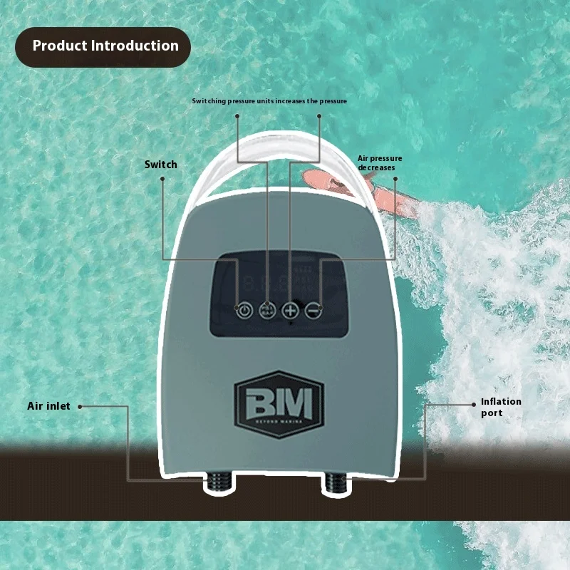 Bomba de aire eléctrica portátil BM para kayak de pesca