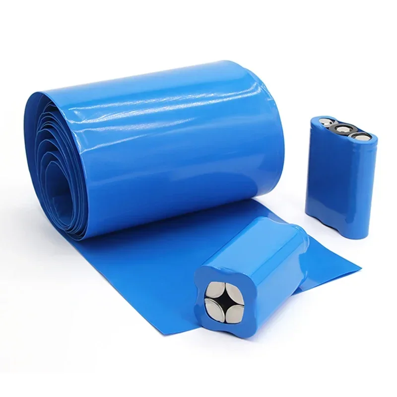 Paquete de batería de tubo termorretráctil de PVC 18650, ancho azul 29,5mm ~ 300mm, película de protección aislada, funda de litio, funda de Cable - imagen 5