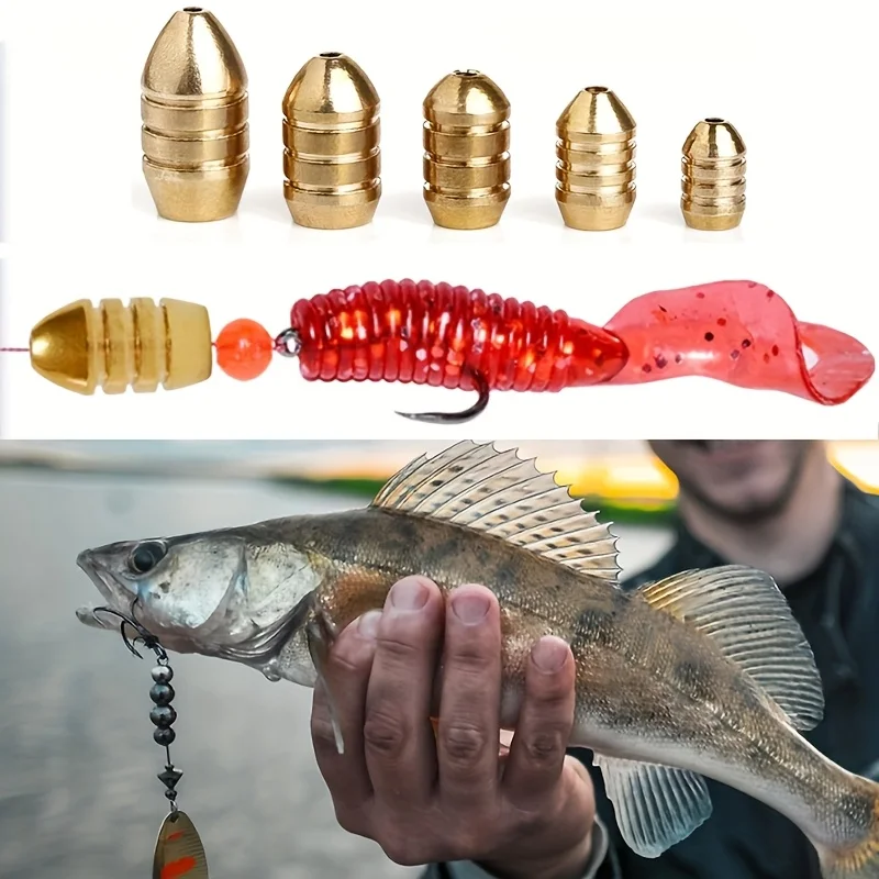 Venta al por mayor, 50 Uds., plomo de cobre dorado, pesca de carpa, cabezal de anzuelo trasero, pesas de pesca, moldes para anzuelo, Kit de accesorios - imagen 3
