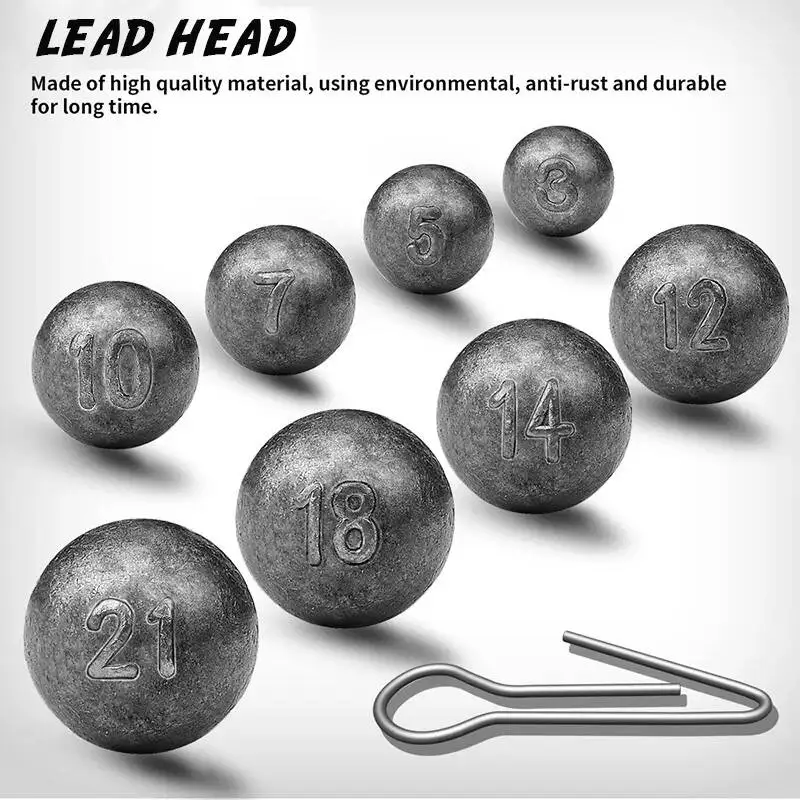 Jig Head redondo de plomo para pesca en agua salada