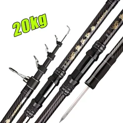 Caña de Pesca Giratoria Telescópica Carbono Surfcasting 20kg