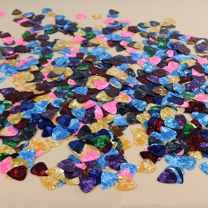 10 púas de guitarra piezas, Color aleatorio, 0,46, 0,71, 0,5, metralla de dedo, ukelele, accesorios de guitarra deslizante eléctrica - imagen 5