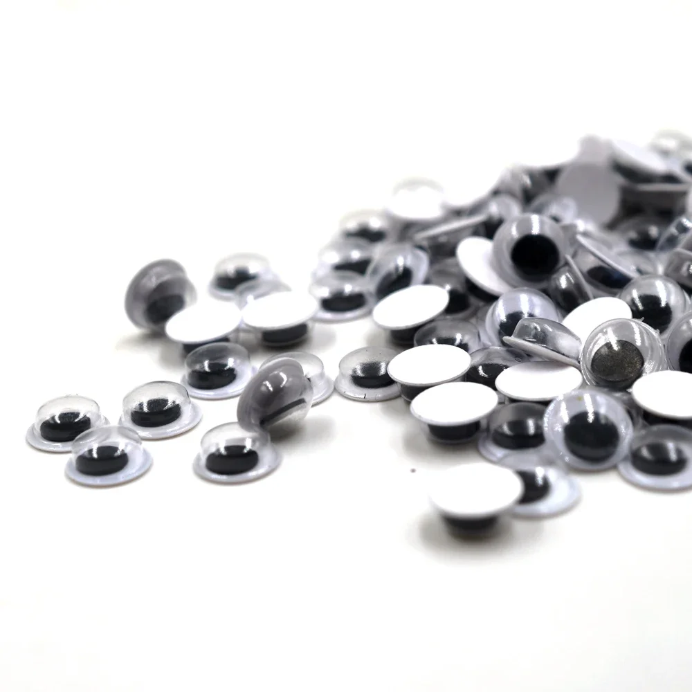 MNFT 100 Uds 6mm/8mm ojos de señuelo de pesca 3D ojos de muñeca móviles negros Material de atado de moscas ojo holográfico accesorios de pesca DIY - imagen 4